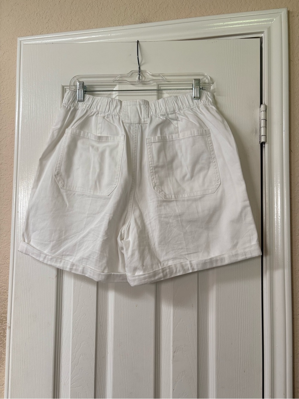 Gloria Vanderbilt White High-Rise Cotton Blend Bermuda Cuffed Shorts Size Medium - Picture 6 of 13